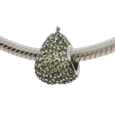 *VERY RARE Genuine PANDORA 791486NLG Green Pave Pear Charm Only